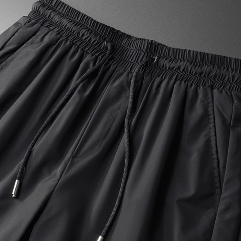 Pantaloni scurți de vară Minglu pentru bărbați, de înaltă calitate, cu broderie de albine, de culoare uni, pantaloni pentru bărbați, la modă, cu talie elastică, pantaloni casual de bărbat 4XL