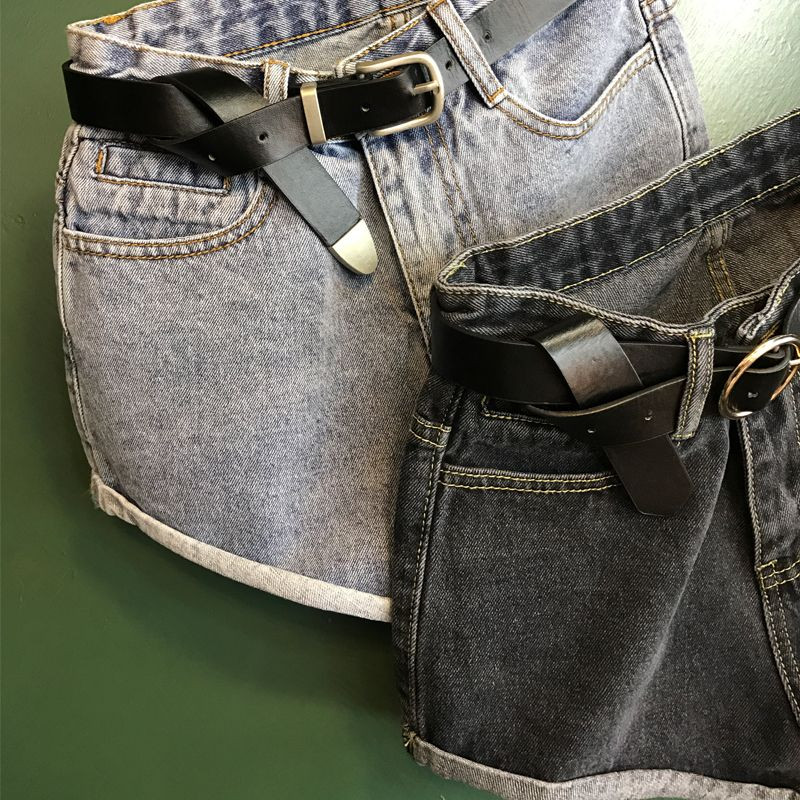 Sieviešu džinsu šorti vasarā, brīvi, gofrēti, mazgāti, visu maču Ulzangas ikdienišķas, platas kājas, meitenes vintage, maigas panks stils pamata populārs