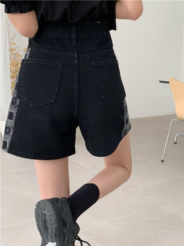 S-5XL šorti sievietēm vasarā ar augstu vidukli, džinsa auduma apdruku Vispārīgi stilīgi, brīvi jauni klasiski Populāri Джинсы Женские Studenti Ulzzang