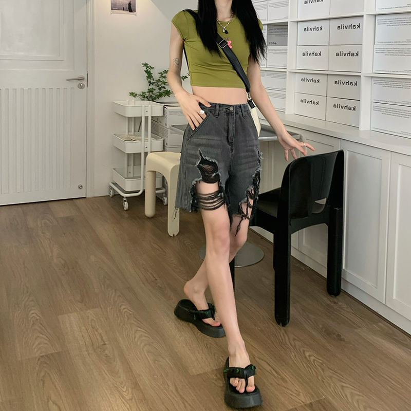 Šorti Sieviešu Hole S-5XL Studenti Dizaineris Satraukts Moderns Ikdienā Vienkāršs High Street Vasaras Brīvais Atpūta Vispārpiemērots korejiešu stils