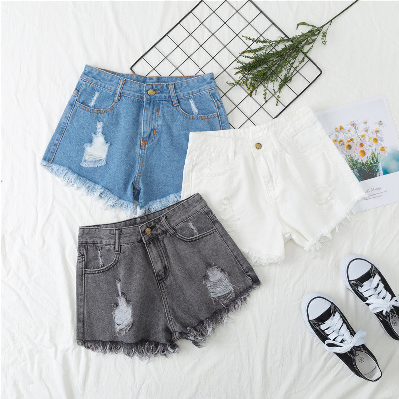 Sieviešu ikdienas džinsa šorti ar augstu vidukli, 2023. gada vasaras modes ielas apģērbi, džinsi ar kabatu caurumu