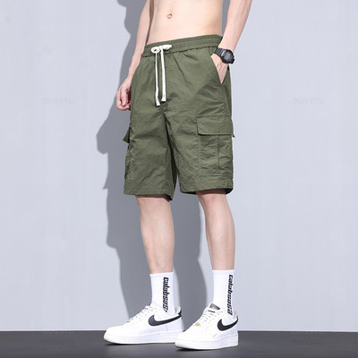 Nyári ultravékony rövidnadrágok nadrágok férfi rakodó oldalzsebek kocogók szürke Bermuda térd strand nylon rövid nadrág férfi nagy méret M-5XL