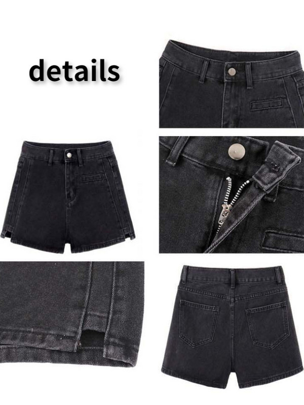 Traper kratke hlače S-5XL Ženske šik retro ulzzang modne kratke hlače s prorezom sa strane, visokog struka, zgodne djevojke, cool ulična odjeća, seksi, nježne, elegantne 