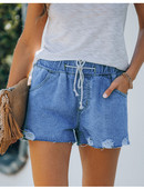 2022. gada vasaras karstais izpārdošana Sieviešu elastīgs jostasvietas džinsa šorti Modes ikdienišķas augstas elastības šorti Džinsi Zili melni balti S-2XL