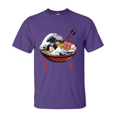 Apdruka Great Ramen Wave White Tops T-krekls vīriešiem Klasisks Japānas Style Crewneck 100% Cotton T krekls ar īsām piedurknēm nūdeles T-krekls