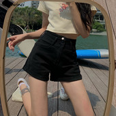 Traper kratke hlače Ženske jednobojne, jednostavne, visokog struka, u korejskom stilu, studentice Sve za fakultet Ins Ulična odjeća za slobodno vrijeme Chic Svakodnevno novo S-4XL