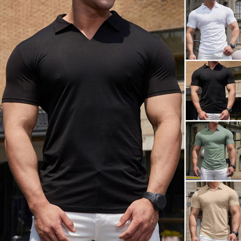 Lielisks vīriešu T-krekls, krāsains, īsām piedurknēm, nodilumizturīgs, mazgājams mašīnā, nolaižams vasaras T-krekls