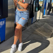 2022. gada pavasaris/vasara, jauni džinsu šorti ar augstu vidukli, sievietēm, ielu modes ikdienas elastīgi džinsi šorti S-2XL Drop Shipping