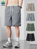 Jaunas vasaras plānas bikses Bikses Vīriešu darbs Baggy Joggers Savelkamās aukliņas Elastīga Viduklis Bermuda Ceļgals Pludmale Īsas Bikses Vīriešu Lielizmērs M-5XL