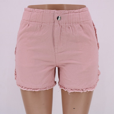 2022. gada jauns zils un rozā sieviešu vasaras džinsa šorti Modes ar augstu vidukli elastīgs viduklis šorti Džinsi Iela Casua Clothes S-2XL