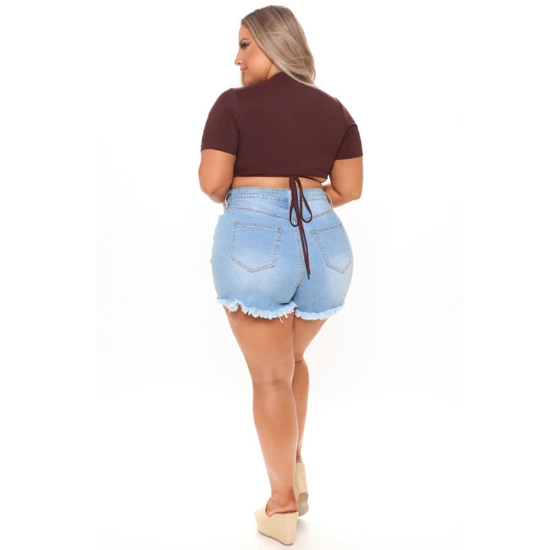 2022. gada pavasaris/vasara, jauns apģērbs, sieviete ar augstu vidukli, džinsa šorti, modīgi neapstrādātas malas, moderni elastīgi džinsi šorti, S-2XL drop Shipping