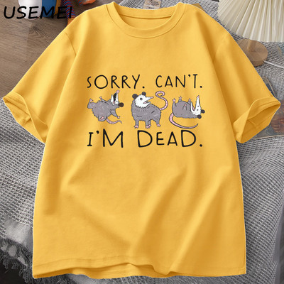 Possum T krekls Opossum Lover Funny Graphic T krekls Anxiety Attack T krekli Kokvilnas īsām piedurknēm Grafiskie T krekli Ielu apģērbi