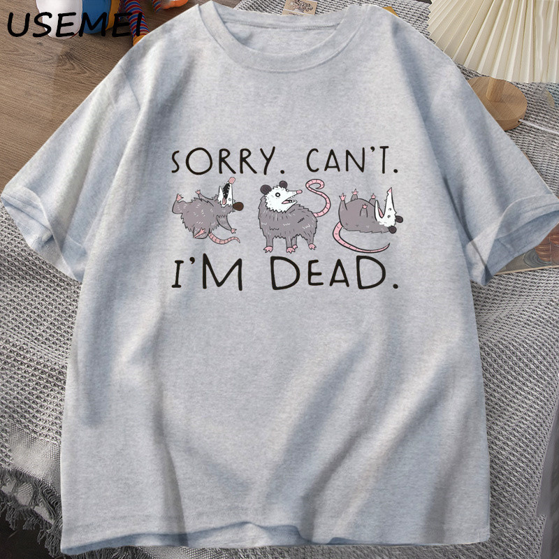 Possum T krekls Opossum Lover Funny Graphic T krekls Anxiety Attack T krekli Kokvilnas īsām piedurknēm Grafiskie T krekli Ielu apģērbi