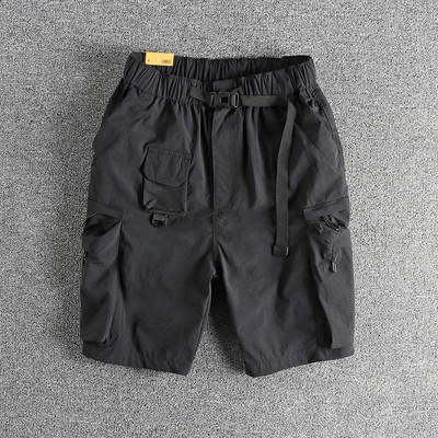 Vintage hegyi trend funkcionális cargo alkalmi rövidnadrág férfi gyorsan száradó háromdimenziós zsebes ifjúsági trend negyednadrág