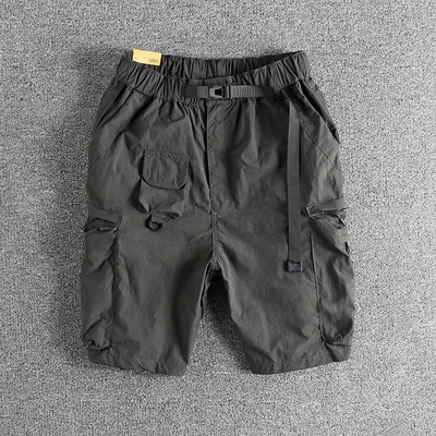 Vintage hegyi trend funkcionális cargo alkalmi rövidnadrág férfi gyorsan száradó háromdimenziós zsebes ifjúsági trend negyednadrág