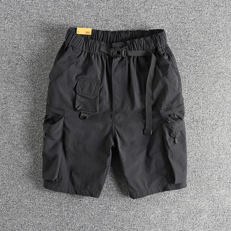 Vintage hegyi trend funkcionális cargo alkalmi rövidnadrág férfi gyorsan száradó háromdimenziós zsebes ifjúsági trend negyednadrág