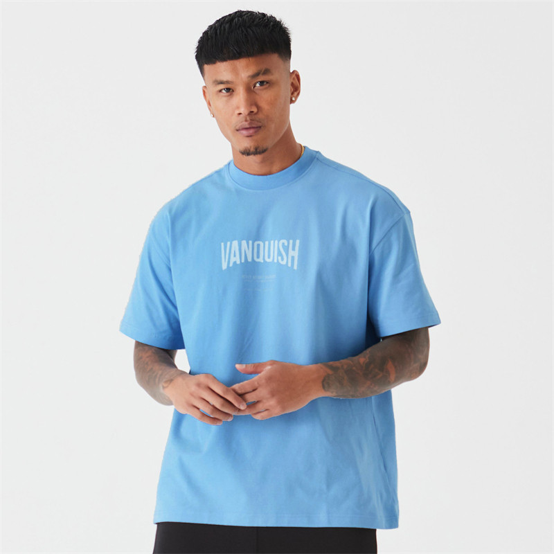 Laza pamut Fashion Férfi póló Utcai ruházat Hétköznapi nyakú, rövid ujjú felső Jogger Fitness Workout Sport férfiruházat