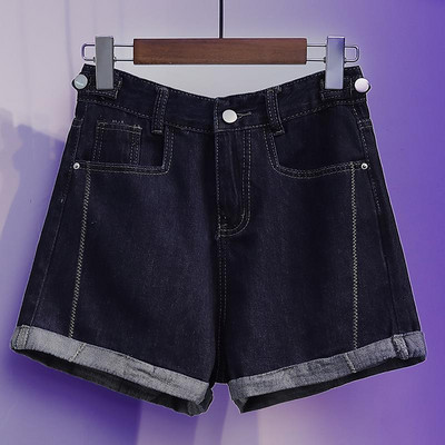 Sieviešu šorti S-5xl Džinsu Vasaras Jauns Fat Sister Augsts Viduklis Karsts Klasisks dizains Mājīgs Preppy Platas Bikses Sieviešu Ins Forši 