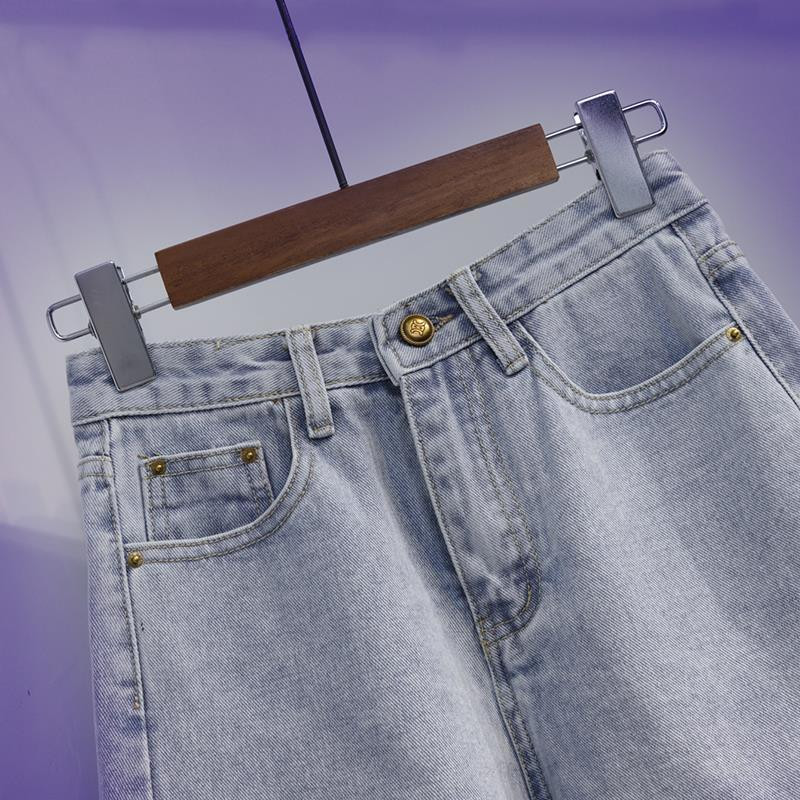 Šorti sieviešu resnā māsa ar augstu vidukli džinsa bikses ar platām kājām cauruļu brīvs dizains S-5XL Street Wear College Summer Feminino Hot Ins