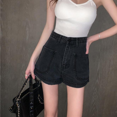 Γυναικείο σορτς με τσέπη με φαρδύ τζιν Σχέδιο με όλα τα ταιριαστά Solid College Street Wear Harajuku Breathe Summer Loose New Arrive S-5XL Hot