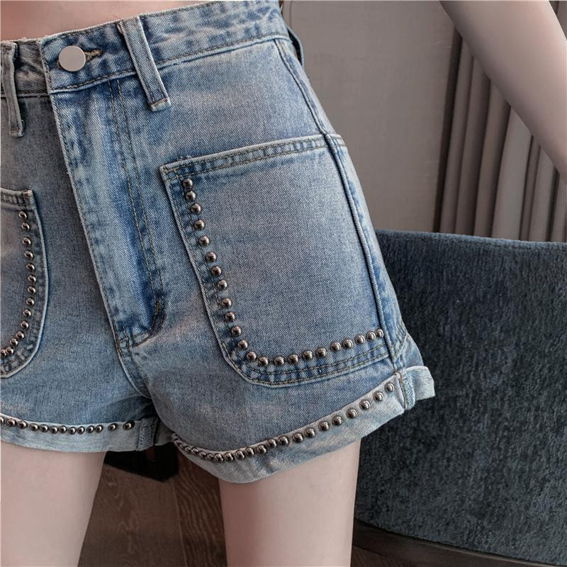 Γυναικείο σορτς με τσέπη με φαρδύ τζιν Σχέδιο με όλα τα ταιριαστά Solid College Street Wear Harajuku Breathe Summer Loose New Arrive S-5XL Hot