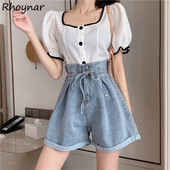Τζιν σορτς Γυναικεία Καθαρά τρυφερά καλοκαιρινά χαλαρά σχέδια S-3XL Κορίτσια Υπέροχα Vintage All-Match Καθημερινά Κομψά Κλασικά Νεανικά Διακοπές