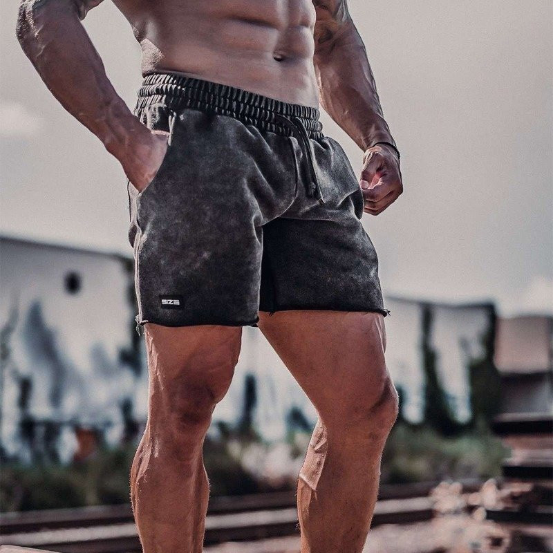 Ανδρικά καλοκαιρινά ρετρό ξεφτισμένα σορτς Αθλητικά Casual Gym Fitness Φαρδιά Stretch κοντά παντελόνια μόδας Μάρκα σορτς μπάσκετ για εξωτερικούς χώρους