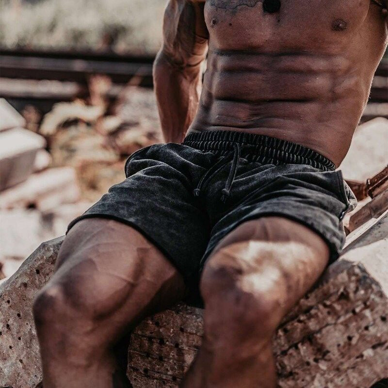 Ανδρικά καλοκαιρινά ρετρό ξεφτισμένα σορτς Αθλητικά Casual Gym Fitness Φαρδιά Stretch κοντά παντελόνια μόδας Μάρκα σορτς μπάσκετ για εξωτερικούς χώρους