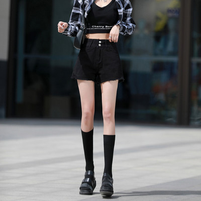 Pamata balti džinsa šorti sievietēm, Korejas modes tendenču apģērbi, pusaudžu meitene, neliela džinsa bikses, seksīgs ielas apģērbs, S