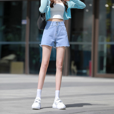 Pamata balti džinsa šorti sievietēm, Korejas modes tendenču apģērbi, pusaudžu meitene, neliela džinsa bikses, seksīgs ielas apģērbs, S