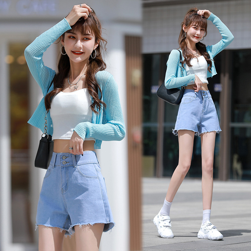 Pamata balti džinsa šorti sievietēm, Korejas modes tendenču apģērbi, pusaudžu meitene, neliela džinsa bikses, seksīgs ielas apģērbs, S