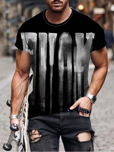 Természetes táj nyomott póló Divat férfi kerek nyakú póló Új alkalmi Aurora mintás jóképű férfi gyorsan száradó pólók