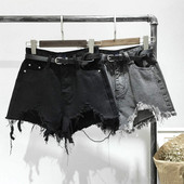 S-5XL Vintage ulične ljetne poderane traper kratke hlače veće veličine, ženske široke, ležerne mini seksi kratke hlačice za plažu C7047