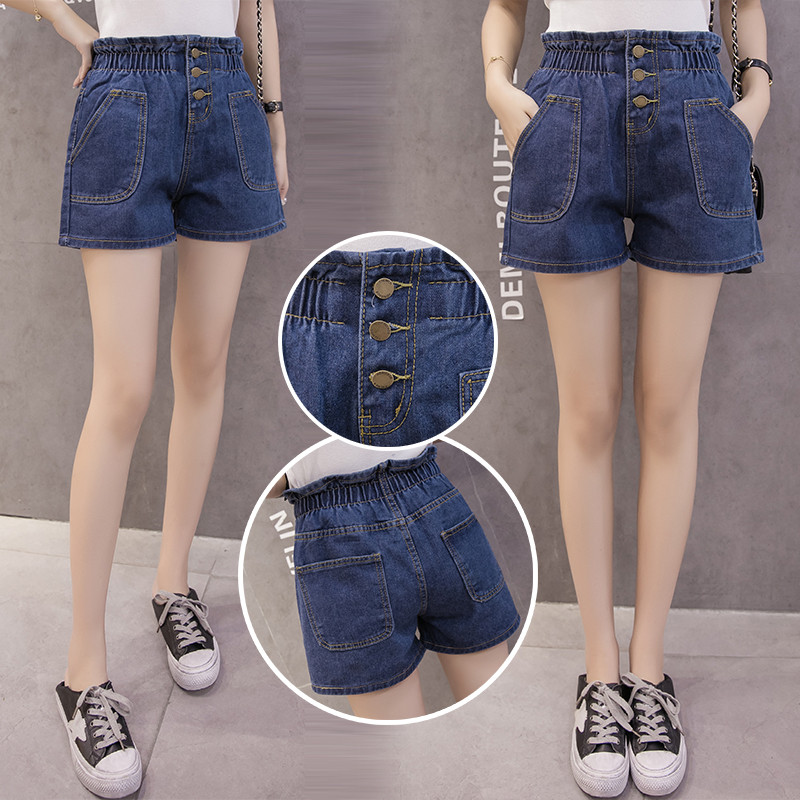 Ženske traper kratke hlače velike veličine S-5XL s rupama visokog struka s elastičnim strukom Nove ženske kratke hlače široke modne ljetne ženske kratke hlače