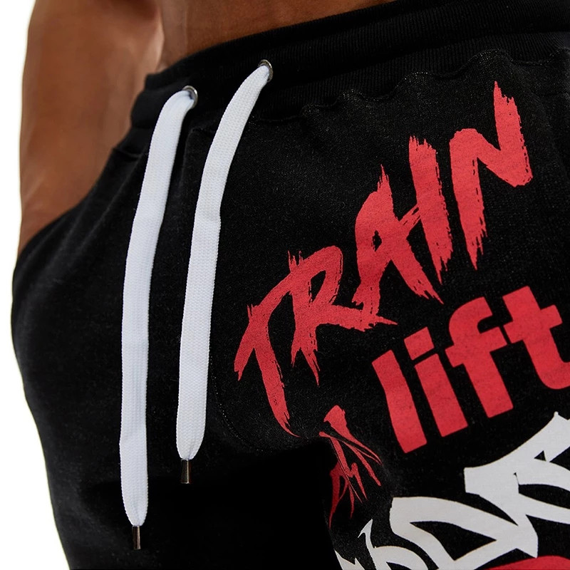 Vīrieši Jauni kokvilnas šorti Vīriešu brīvas īsās bikses Fitness kultūrisms Joger Vīriešu zīmola izturīgas sporta bikses Fitnesa treniņa īsas