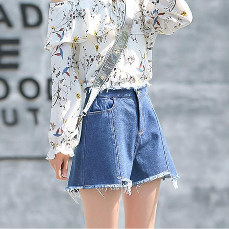 Liela izmēra balti melni džinsa šorti sievietēm vasaras modes melni saplēsti džinsi šorti Hole pušķis sieviešu šorti S-3XL