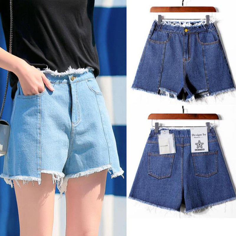 Liela izmēra balti melni džinsa šorti sievietēm vasaras modes melni saplēsti džinsi šorti Hole pušķis sieviešu šorti S-3XL