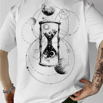 Vīriešu kokvilnas lielizmēra elpojošs T-krekls ar īsām piedurknēm vasaras ikdienas Harajuku ielas apģērba raksta fitnesa tops Y2k Tees Goth