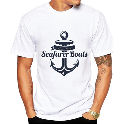 2019-es divat Férfi nyári alkalmi felsők horgony nyomott póló Alkalmi férfi felsők Csípő nyomtatott regény stílusú pólók gt098