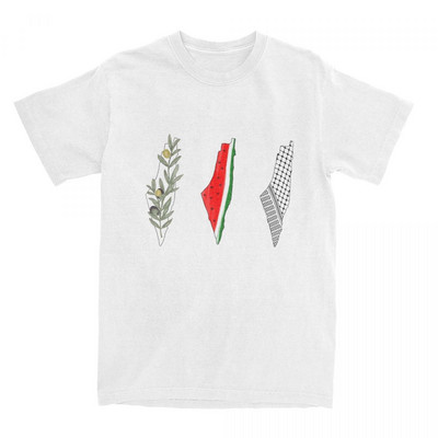 3 Palestine Maps férfi póló Női pamut ruházat Vintage görögdinnye palesztin kerek nyakú rövid ujjú