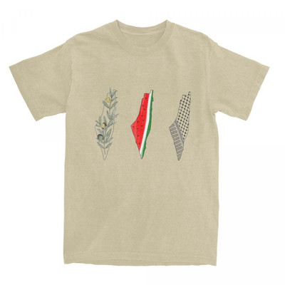 3 Palestine Maps férfi póló Női pamut ruházat Vintage görögdinnye palesztin kerek nyakú rövid ujjú