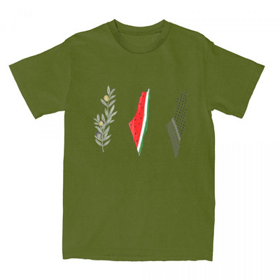 3 Palestine Maps férfi póló Női pamut ruházat Vintage görögdinnye palesztin kerek nyakú rövid ujjú