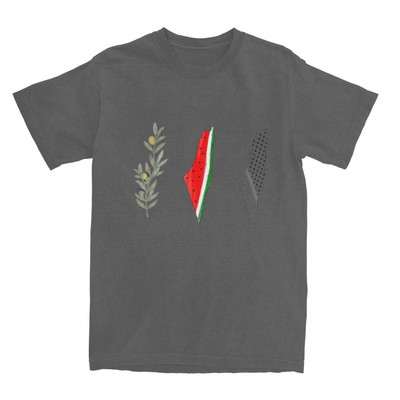 3 Palestine Maps férfi póló Női pamut ruházat Vintage görögdinnye palesztin kerek nyakú rövid ujjú
