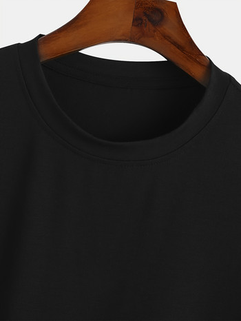 Мъжка тениска с кръгло деколте и къси ръкави от 100% памук, свободна кройка