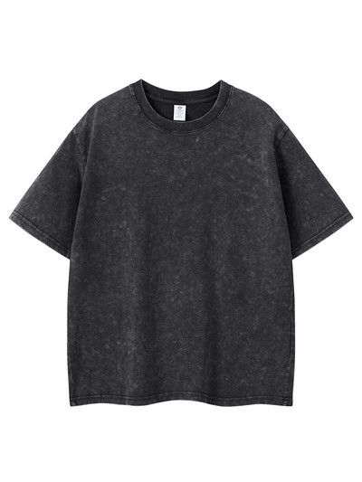 240 gsm kokvilnas vasarā mazgāts T-krekls vīriešu High Street Vintage vienkrāsains Lielizmēra T-krekls, brīvs Y2k topi ar īsām piedurknēm unisex krekls