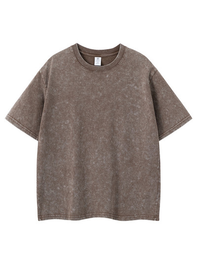 240 gsm kokvilnas vasarā mazgāts T-krekls vīriešu High Street Vintage vienkrāsains Lielizmēra T-krekls, brīvs Y2k topi ar īsām piedurknēm unisex krekls