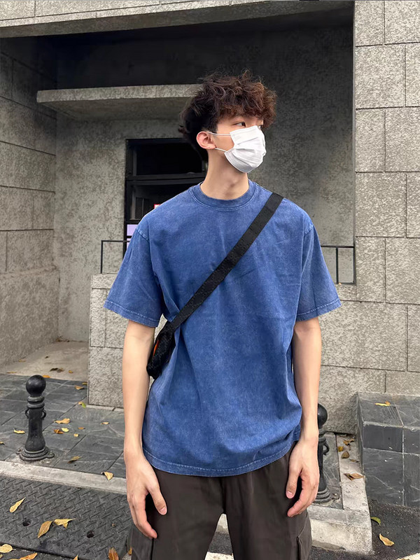 240 gsm kokvilnas vasarā mazgāts T-krekls vīriešu High Street Vintage vienkrāsains Lielizmēra T-krekls, brīvs Y2k topi ar īsām piedurknēm unisex krekls