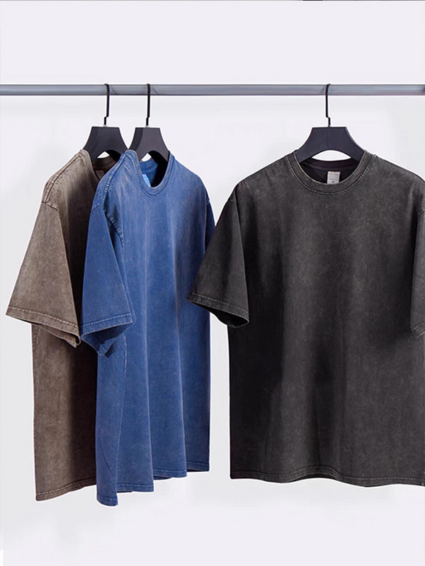 240 gsm kokvilnas vasarā mazgāts T-krekls vīriešu High Street Vintage vienkrāsains Lielizmēra T-krekls, brīvs Y2k topi ar īsām piedurknēm unisex krekls