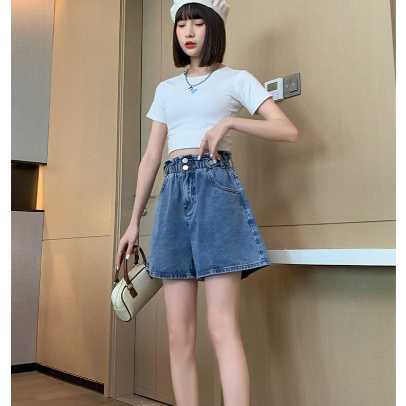 2024. g. vasara sievietēm, jauni šorti ar augstu vidukli, somīgi sieviešu šorti, plati, īsi džinsi, īsās bikses. Sieviešu ikdienas džinsa šorti K35