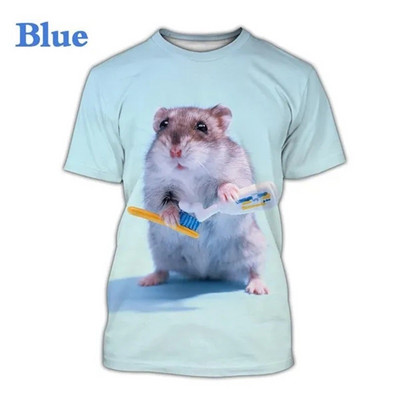 3D drukas Dzīvnieks, mīlīgs kāmju krekls vīriešiem, ikdienas krekliņi ar īsām piedurknēm, smieklīgi t-krekli, ielu apģērbi, bērni zēni, meitenes, lielizmēra krekli